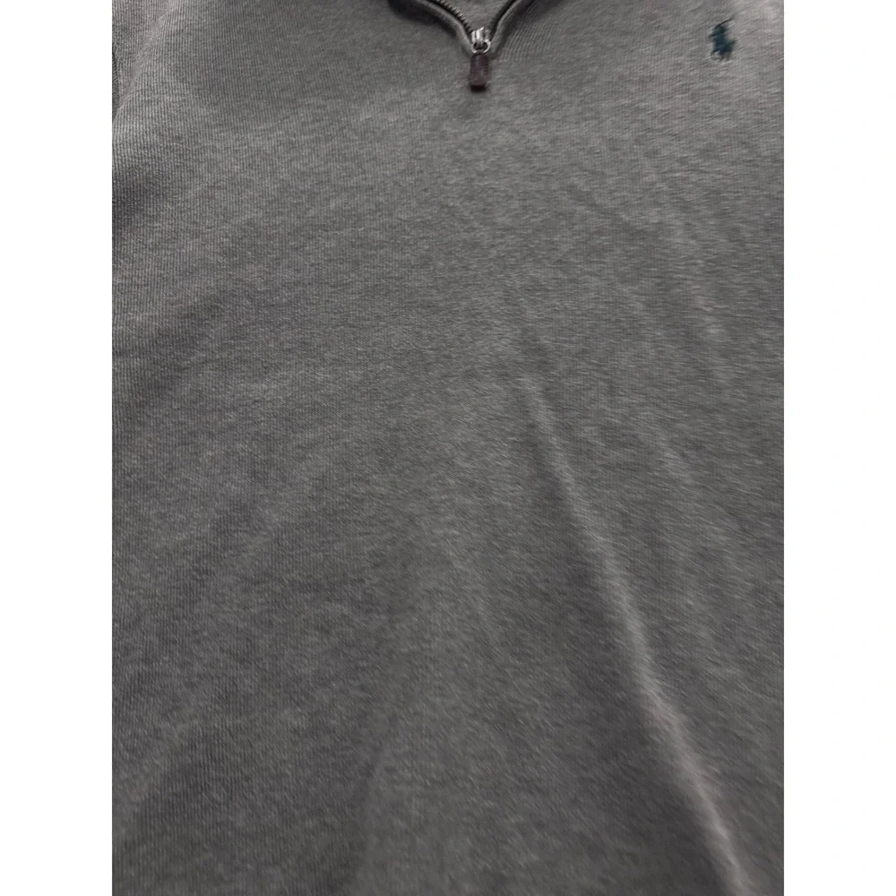 Polo Ralph Lauren Mens Medium Olive Drab Cotton Ribbed Quarter Zip Pullover